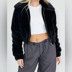 Garage Faux Fur Bomber Jacket